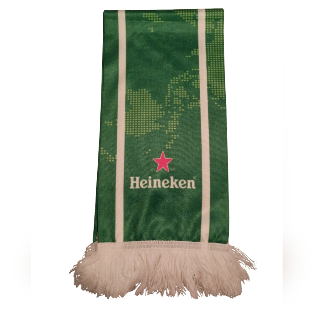 Heineken Beer Scarf Green/red/white Approx. 60 by 7 inches. Memorabilia Unisex